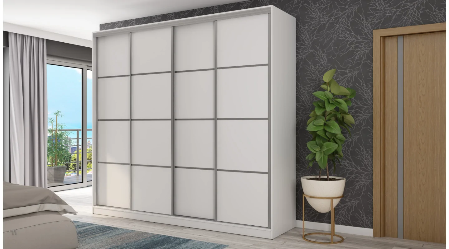 Szafa przesuwna 260x240 cm biała – Maxdoro | eMeblast