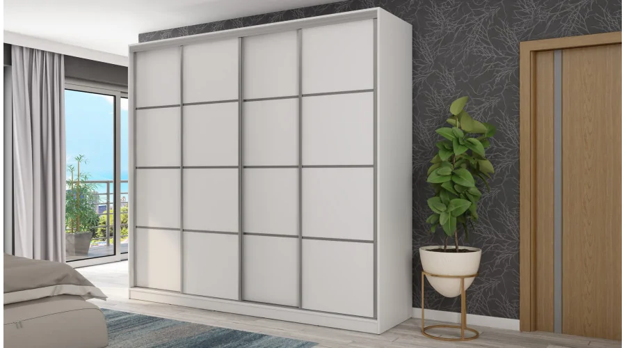 Szafa przesuwna 260x240 cm biała – Maxdoro | eMeblast