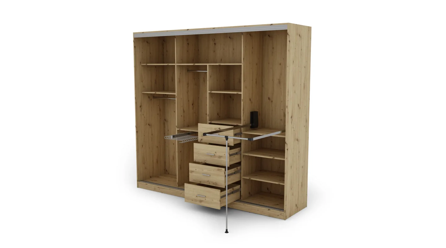 Szafa przesuwna 260x240 cm dąb Artisan – Maxdoro | eMeblast
