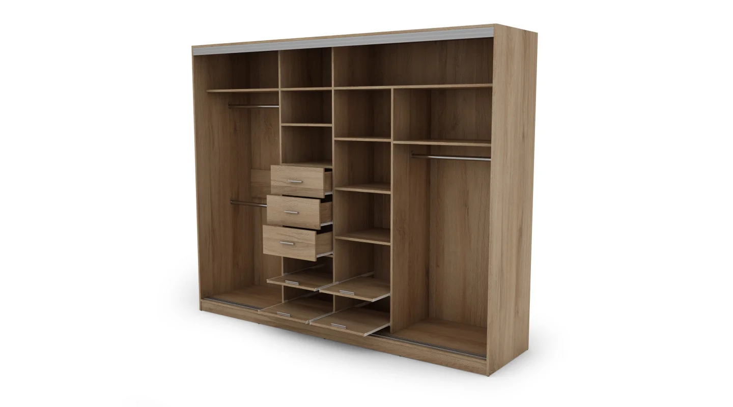 Szafa przesuwna 268x220 cm dąb Lorenzo – Virello | eMeblast
