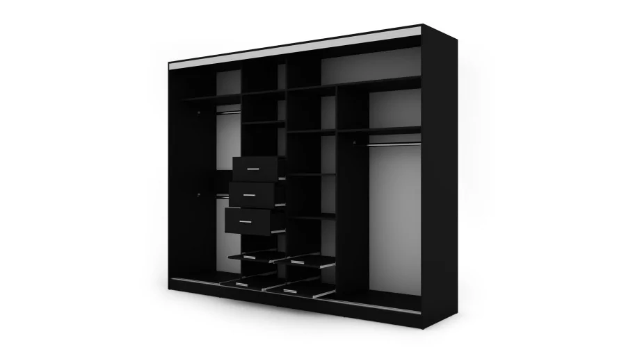 Szafa przesuwna 268x220 cm czarna / biała – Virello | eMeblast