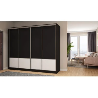 Szafa przesuwna 268x220 cm czarna / biała – Virello | eMeblast