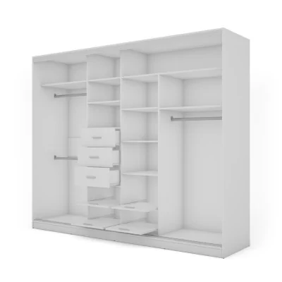 Szafa przesuwna 268x220 cm biała / czarna – Virello | eMeblast