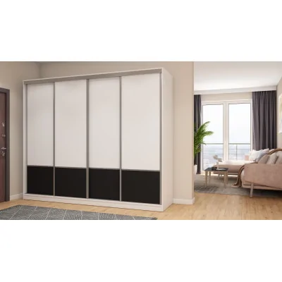 Szafa przesuwna 268x220 cm biała / czarna – Virello | eMeblast