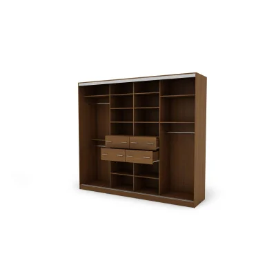 Szafa przesuwna 276x244 cm wiśnia Porto z 2 lustrami – Arvenzo | eMeblast