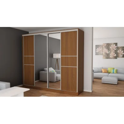 Szafa przesuwna 276x244 cm wiśnia Porto z 2 lustrami – Arvenzo | eMeblast