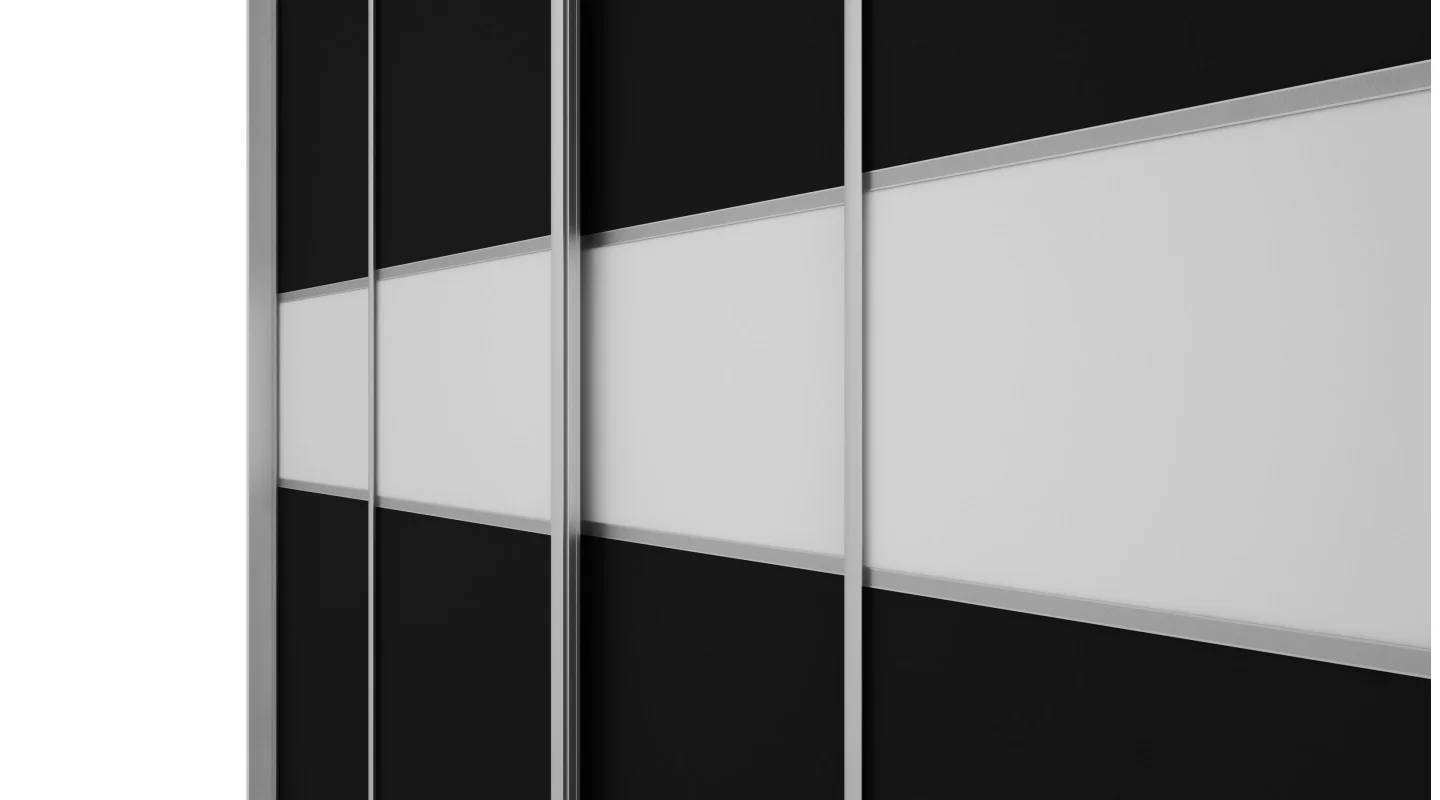 Szafa przesuwna 276x244 cm biała / czarna – Arvenzo | eMeblast
