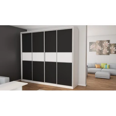 Szafa przesuwna 276x244 cm biała / czarna – Arvenzo | eMeblast
