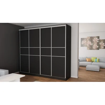 Szafa przesuwna 276x244 cm czarna – Arvenzo | eMeblast