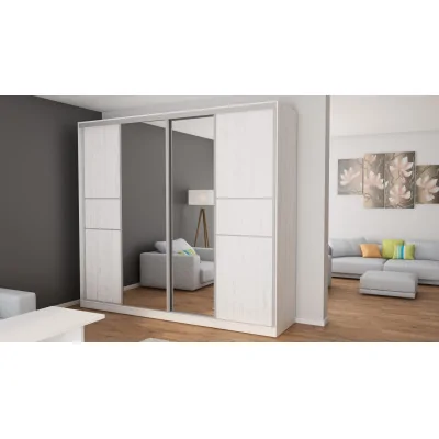 Szafa przesuwna 276x244 cm sosna Anderson z 2 lustrami – Arvenzo | eMeblast
