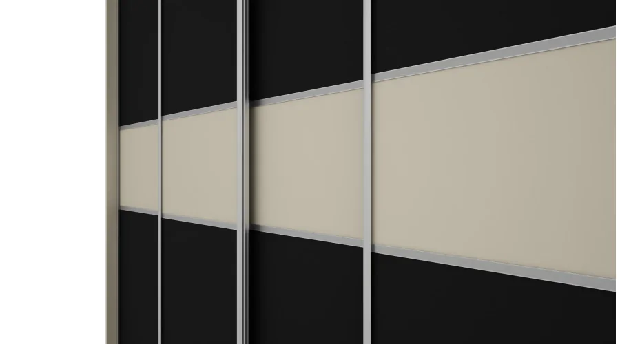 Szafa przesuwna 276x244 cm kaszmirowy beż / czarna – Arvenzo | eMeblast