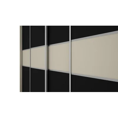 Szafa przesuwna 276x244 cm kaszmirowy beż / czarna z 2 lustrami – Arvenzo | eMeblast