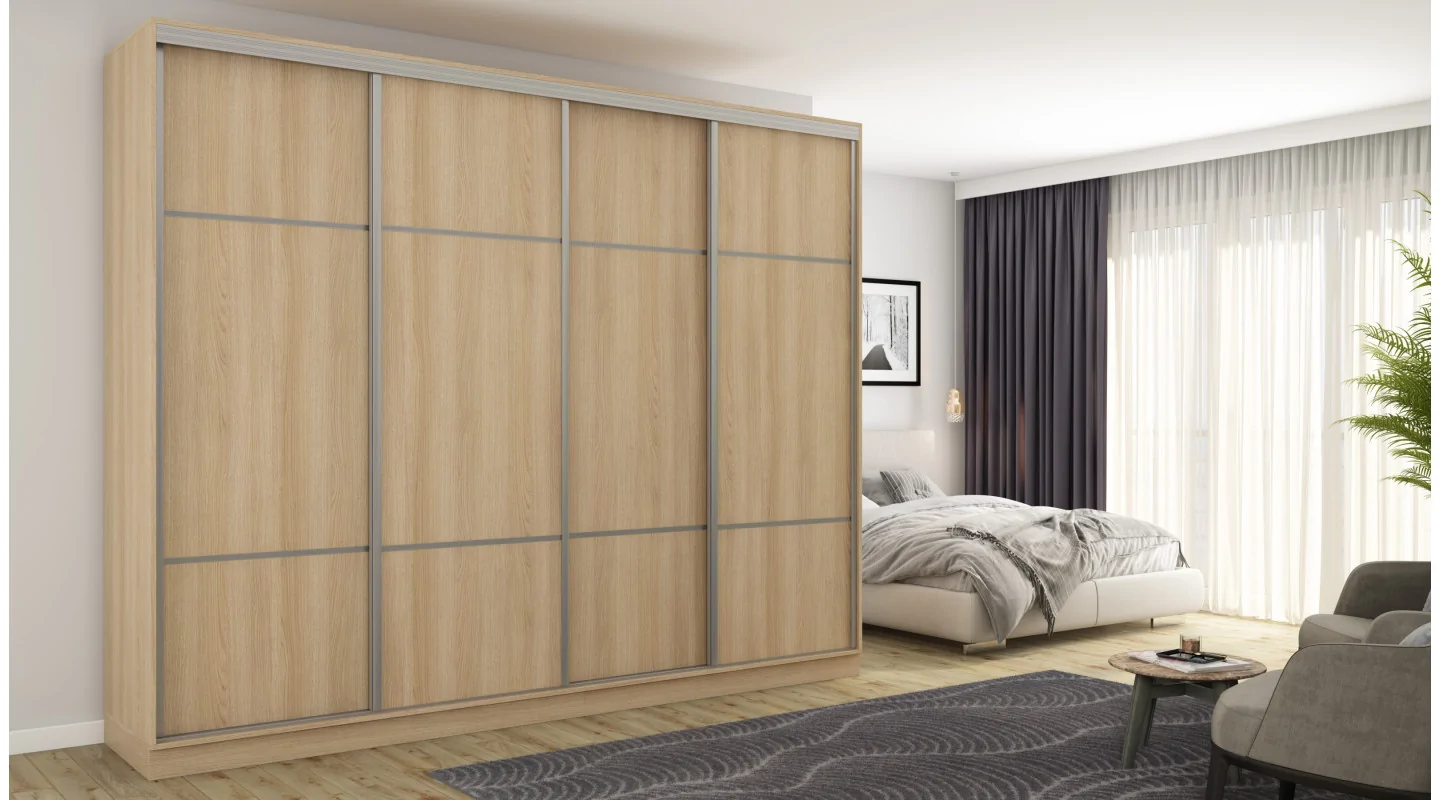 Szafa przesuwna 300x244 cm dąb lindberg - Grandero | eMeblast