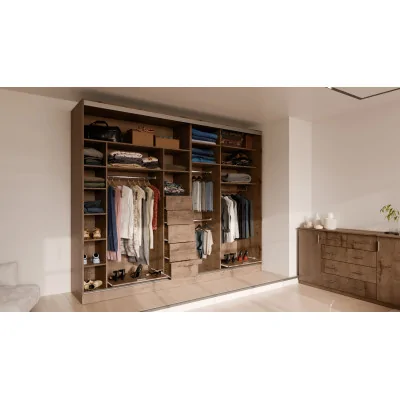 Szafa przesuwna 300x244 cm dąb lindberg 2 lustra - Grandero | eMeblast