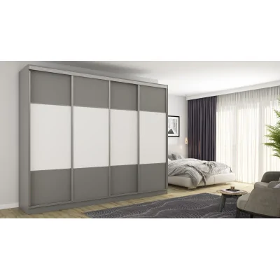 Szafa przesuwna 300x244 cm szary biel - Grandero | eMeblast