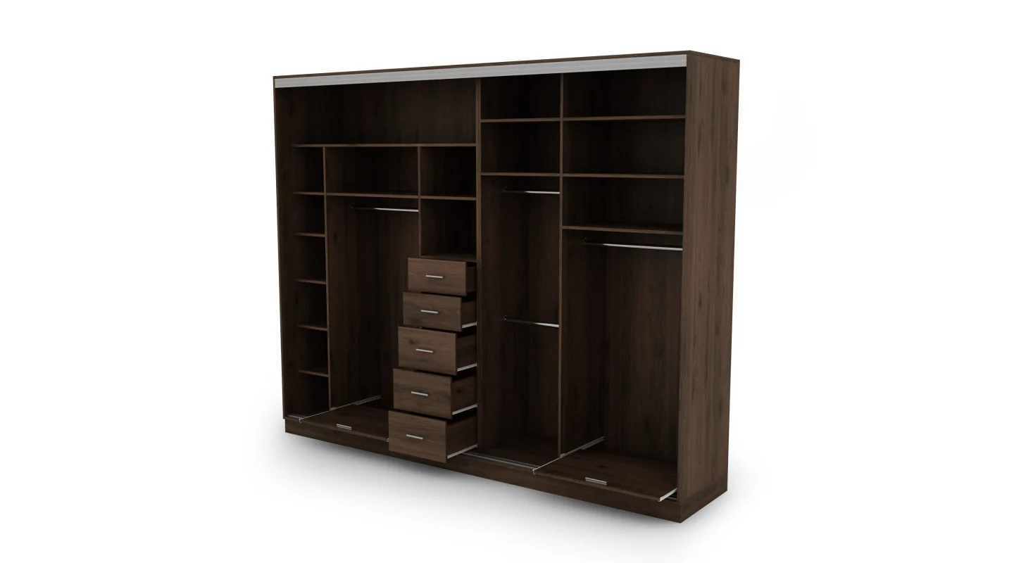 Szafa przesuwna 300x244 cm orzech okapi - Grandero | eMeblast