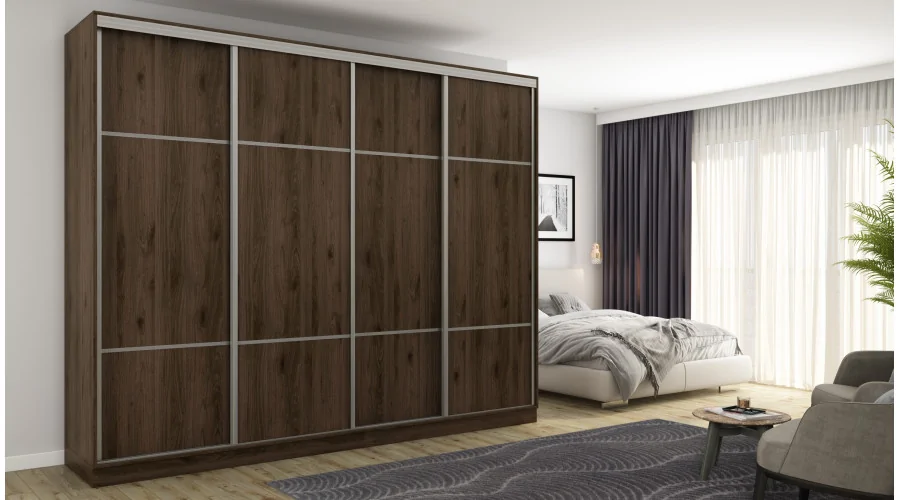 Szafa przesuwna 300x244 cm orzech okapi - Grandero | eMeblast