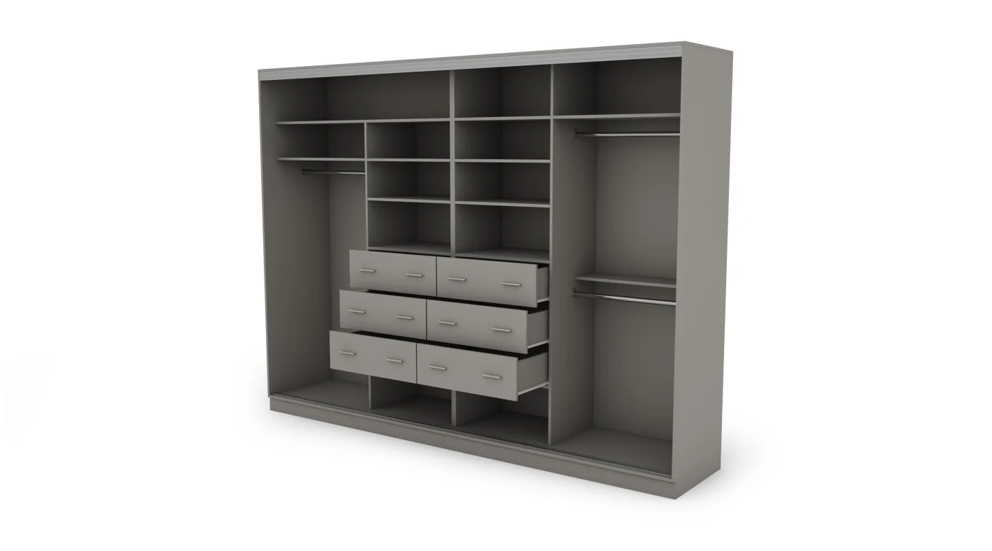 Szafa przesuwna 320x244 cm szary czarny 2 lustra - Varento | eMeblast