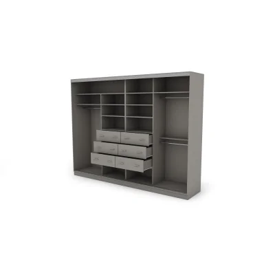 Szafa przesuwna 320x244 cm szary czarny 2 lustra - Varento | eMeblast