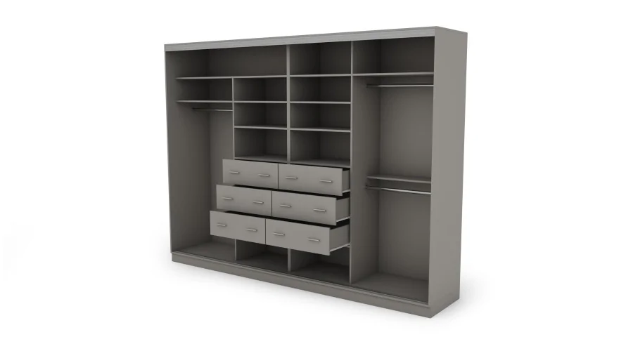 Szafa przesuwna 320x244 cm szary czarny 2 lustra - Varento | eMeblast
