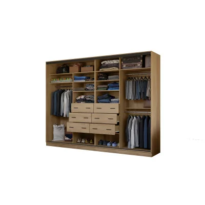 Szafa przesuwna 320x244 cm szary czarny 2 lustra - Varento | eMeblast