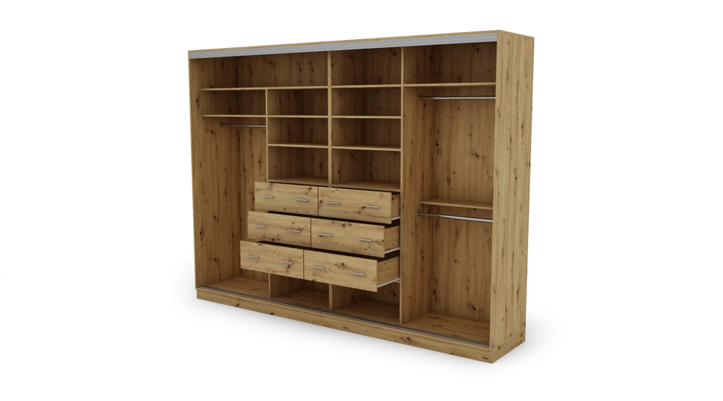 Szafa przesuwna 320x244 cm dąb artisan czarny - Varento | eMeblast