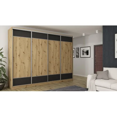 Szafa przesuwna 320x244 cm dąb artisan czarny - Varento | eMeblast