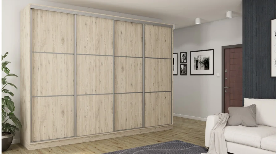 Szafa przesuwna 320x244 cm dąb bordeaux - Varento | eMeblast