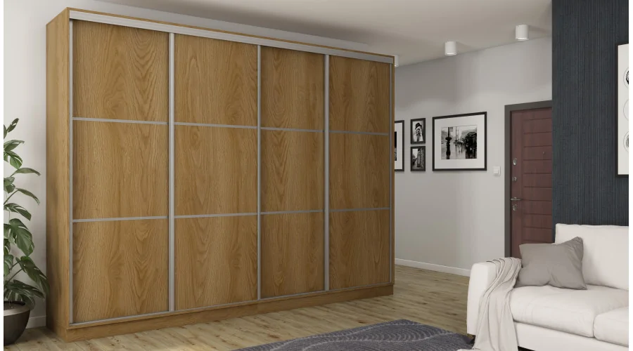 Szafa przesuwna 320x244 cm dąb karmel - Varento | eMeblast