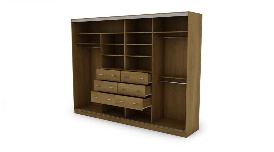 Szafa przesuwna 320x244 cm dąb karmel - Varento | eMeblast