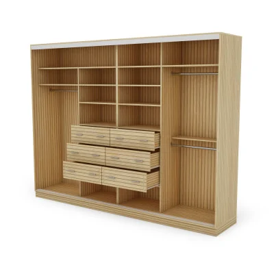 Szafa przesuwna 320x244 cm biel dąb gaja lamele - Varento | eMeblast