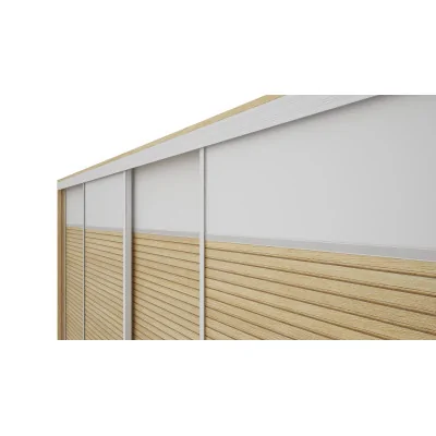 Szafa przesuwna 320x244 cm biel dąb gaja lamele - Varento | eMeblast