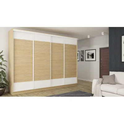 Szafa przesuwna 320x244 cm biel dąb gaja lamele - Varento | eMeblast