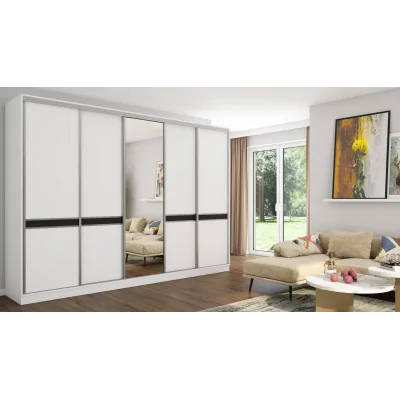 Szafa przesuwna 340x244 cm biel z lustrem - Morvello | eMeblast