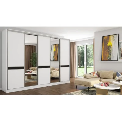 Szafa przesuwna 340x244 cm biel 2 lustra - Morvello | eMeblast