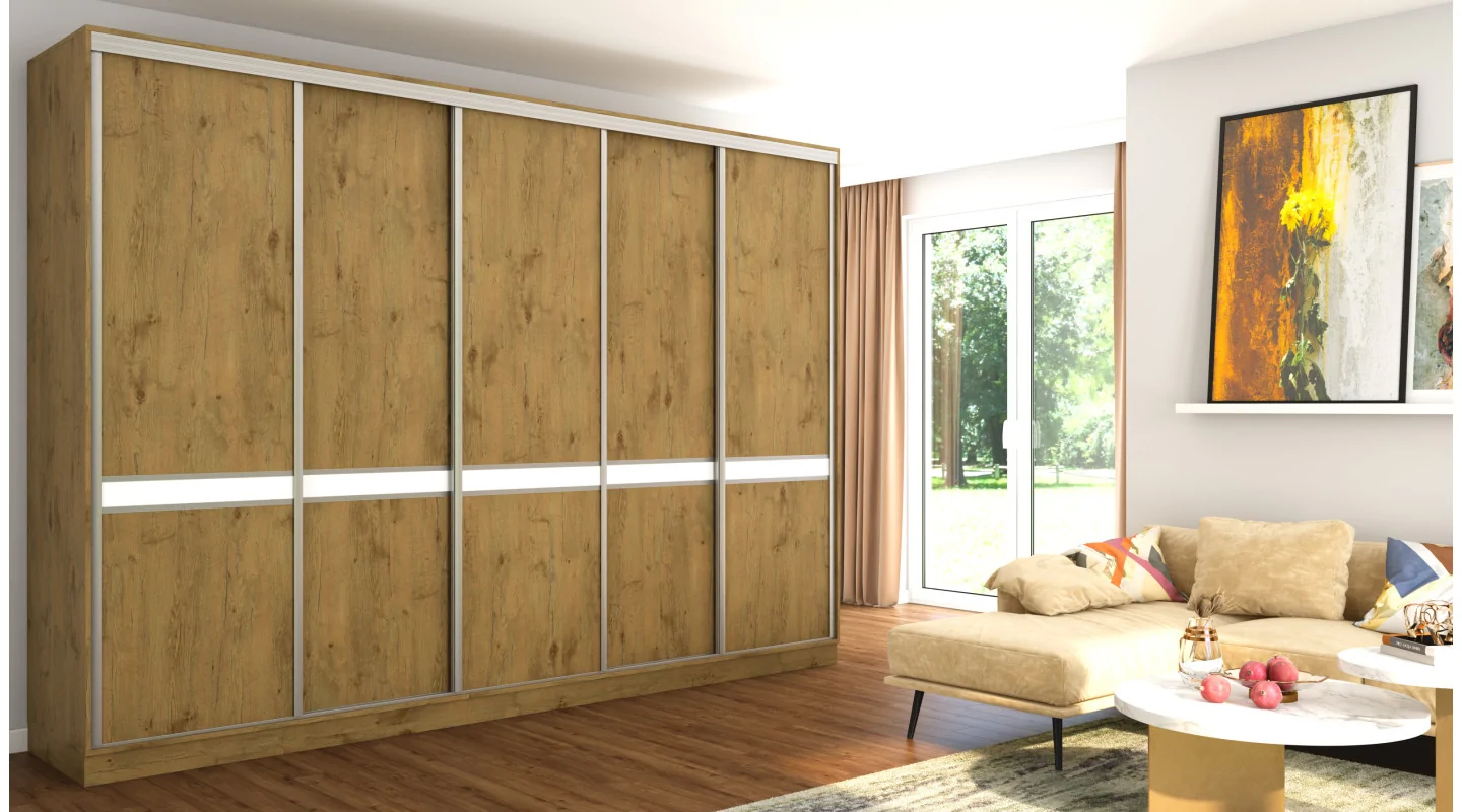 Szafa przesuwna 340x244 cm dąb lancelot - Morvello | eMeblast