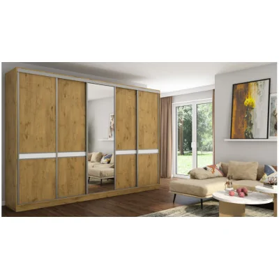 Szafa przesuwna 340x244 cm dąb lancelot z lustrem - Morvello | eMeblast