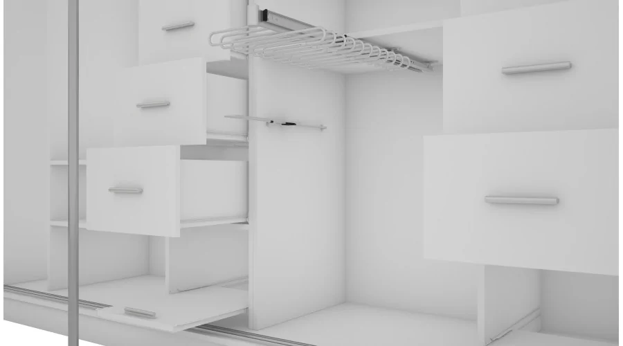 Szafa przesuwna 340x244 cm biel dąb gaja lamele - Morvello | eMeblast