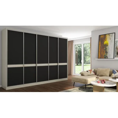 Szafa przesuwna 340x244 cm kaszmirowy beż czarny - Morvello | eMeblast