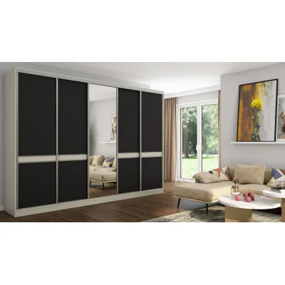 Szafa przesuwna 340x244 cm kaszmirowy beż czarny - Morvello | eMeblast
