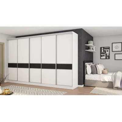 Szafa przesuwna 360x244 cm biel czarny - Torvello | eMeblast