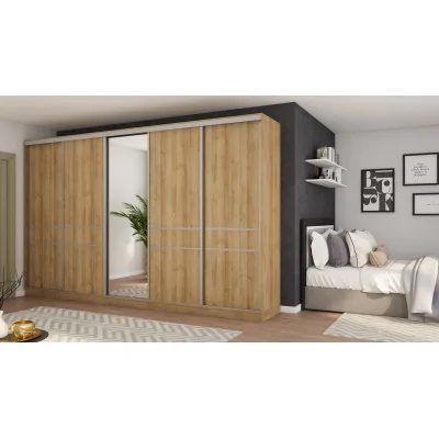 Szafa przesuwna 360x244 cm dąb riva z lustrem - Torvello | eMeblast