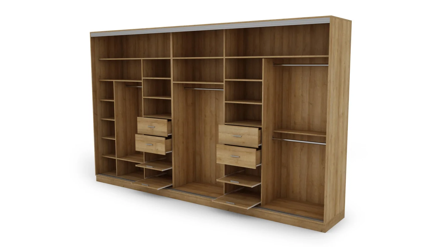 Szafa przesuwna 360x244 cm dąb riva 2 lustra - Torvello | eMeblast