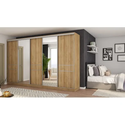 Szafa przesuwna 360x244 cm dąb riva 2 lustra - Torvello | eMeblast