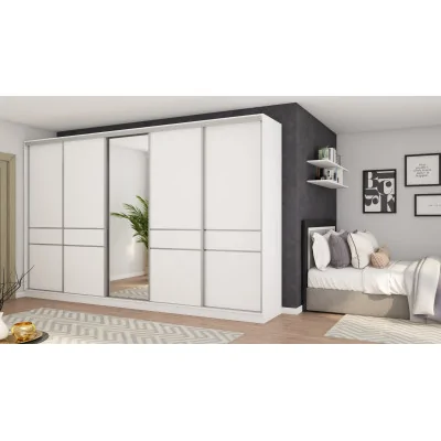 Szafa przesuwna 360x244 cm biel z lustrem - Torvello | eMeblast