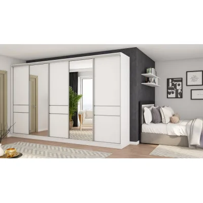 Szafa przesuwna 360x244 cm biel 2 lustra - Torvello | eMeblast
