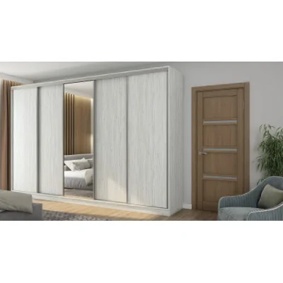 Szafa przesuwna 380x244 cm sosna anderson z lustrem - Navero | eMeblast