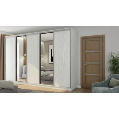Szafa przesuwna 380x244 cm sosna anderson 2 lustra - Navero | eMeblast