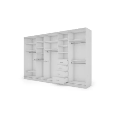 Szafa przesuwna 380x244 cm biel /dąb olejowany 2 lustra - Navero | eMeblast