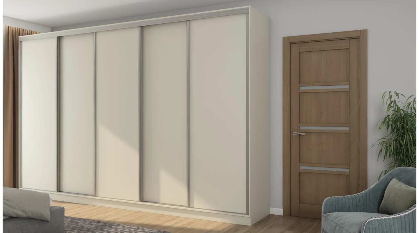 Szafa przesuwna 380x244 cm kaszmirowy beż - Navero | eMeblast